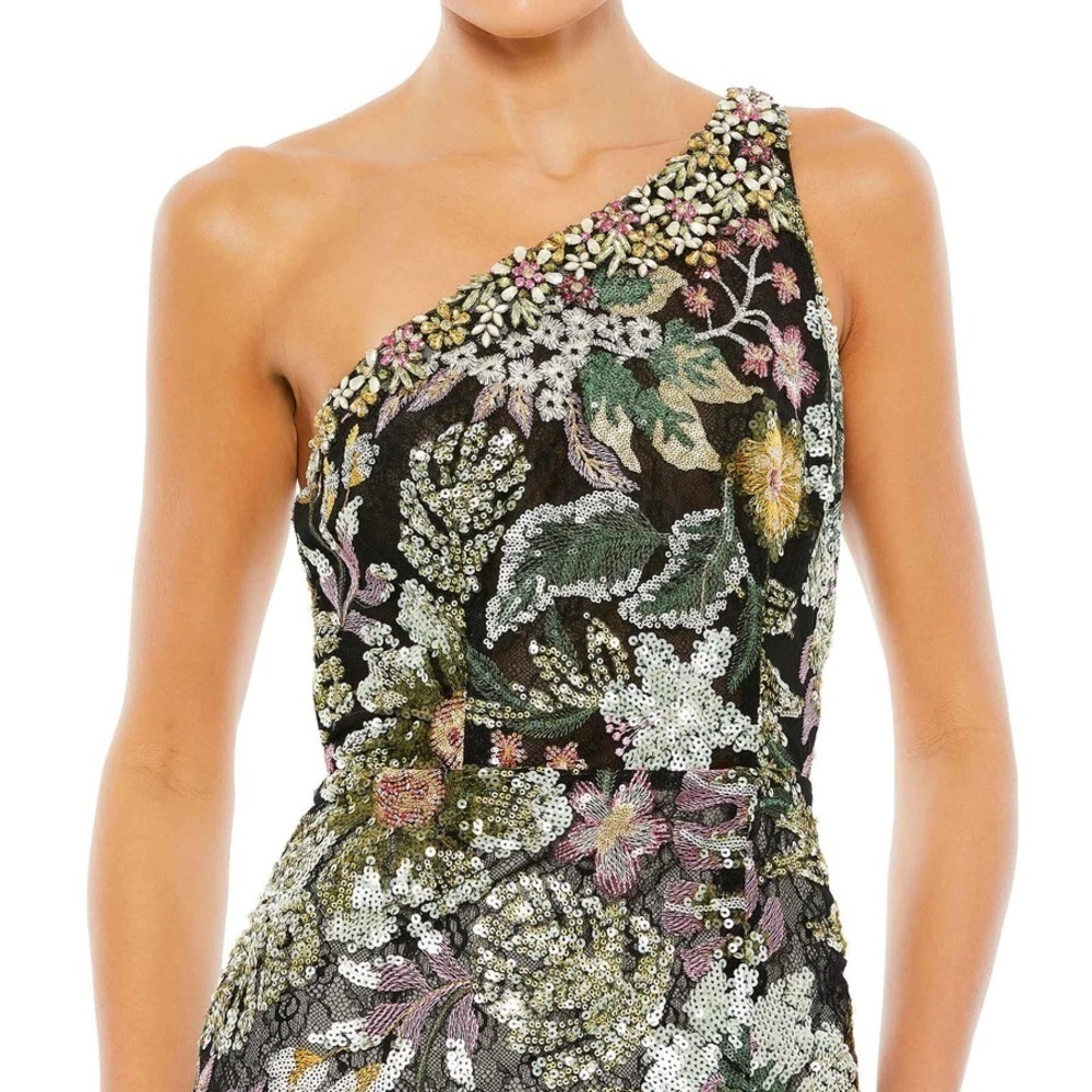 Mac Duggal 49574 NWT EMBELLISHED FLORAL ONE SHOULDER GOWN - Picture 4 of 9